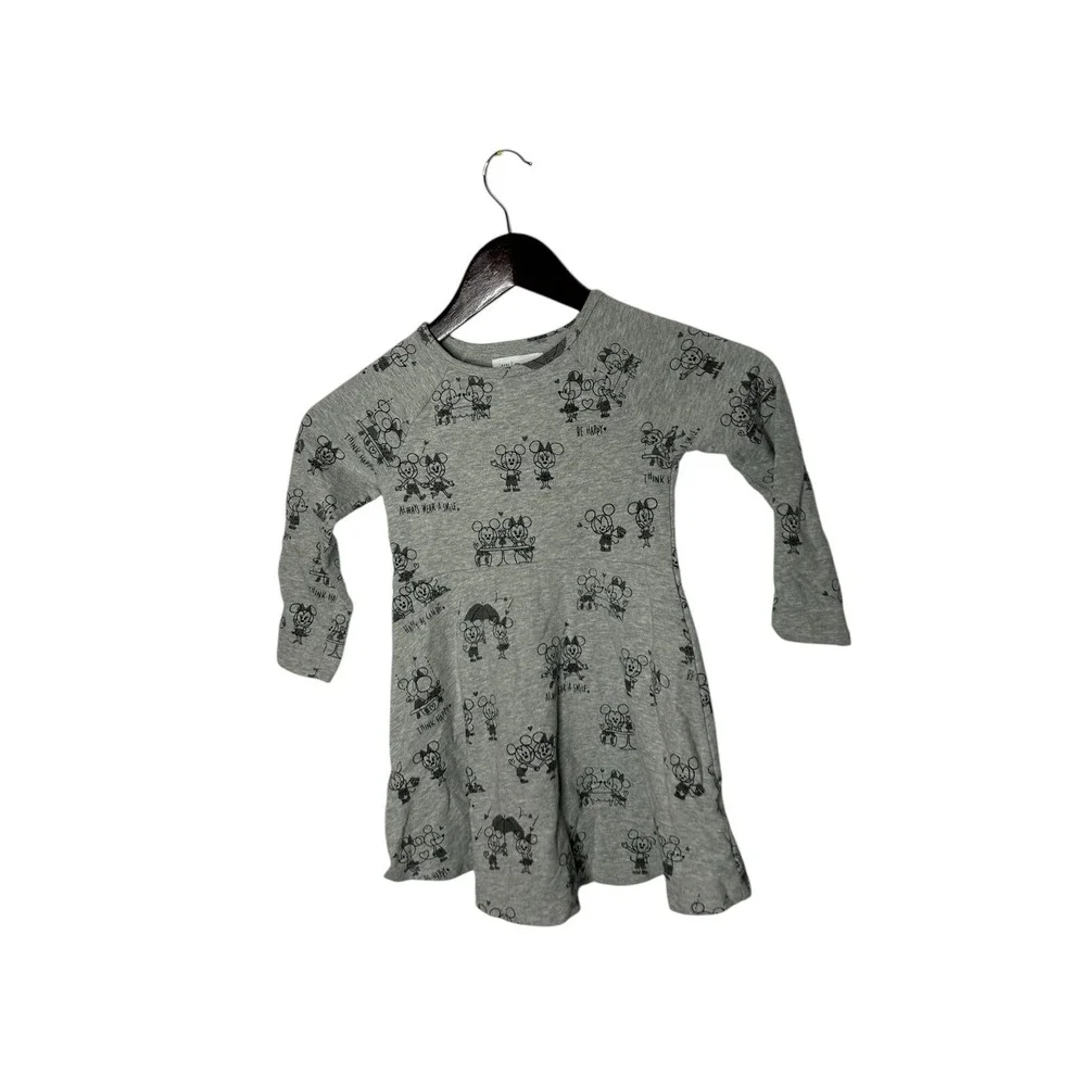 BABY GAP / DISNEY  Gray Minnie & Mickey Mouse Skater  Dress Size‎ 4T 4 years